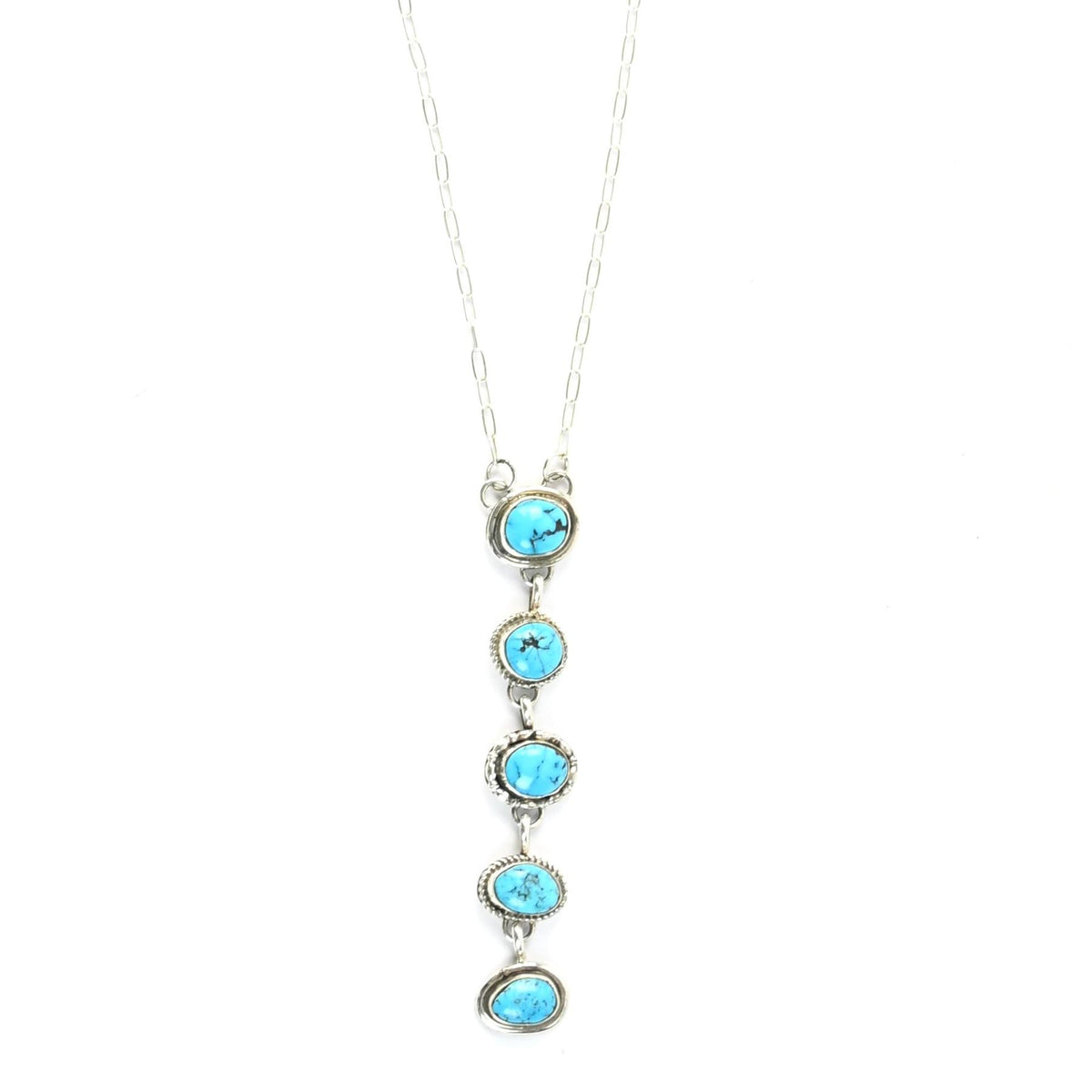 Kree Blanchard Turquoise Drop Lariat Necklace-Indian Pueblo Store