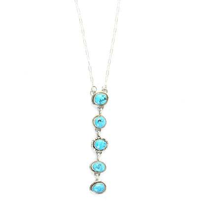 Kree Blanchard Turquoise Drop Lariat Necklace-Indian Pueblo Store