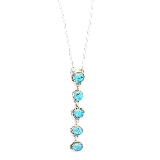 Kree Blanchard Turquoise Drop Lariat Necklace-Indian Pueblo Store