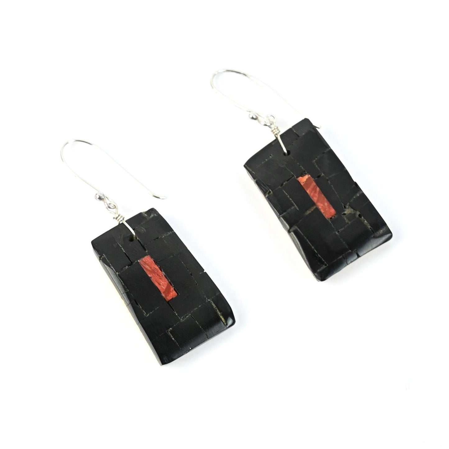 John and Mary Aguilar Santo Domingo Mosaic Earrings-Indian Pueblo Store