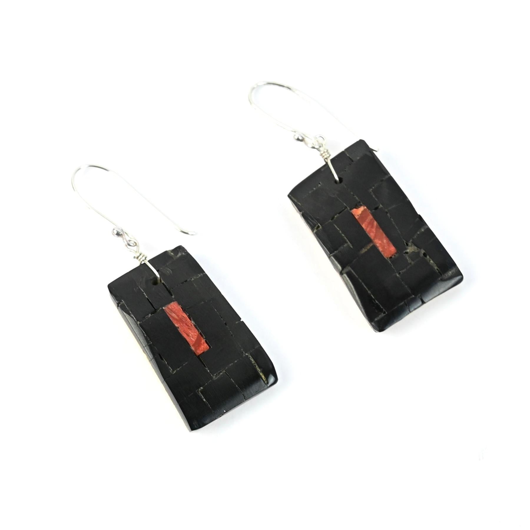 John and Mary Aguilar Santo Domingo Mosaic Earrings-Indian Pueblo Store