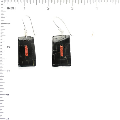 John and Mary Aguilar Santo Domingo Mosaic Earrings-Indian Pueblo Store