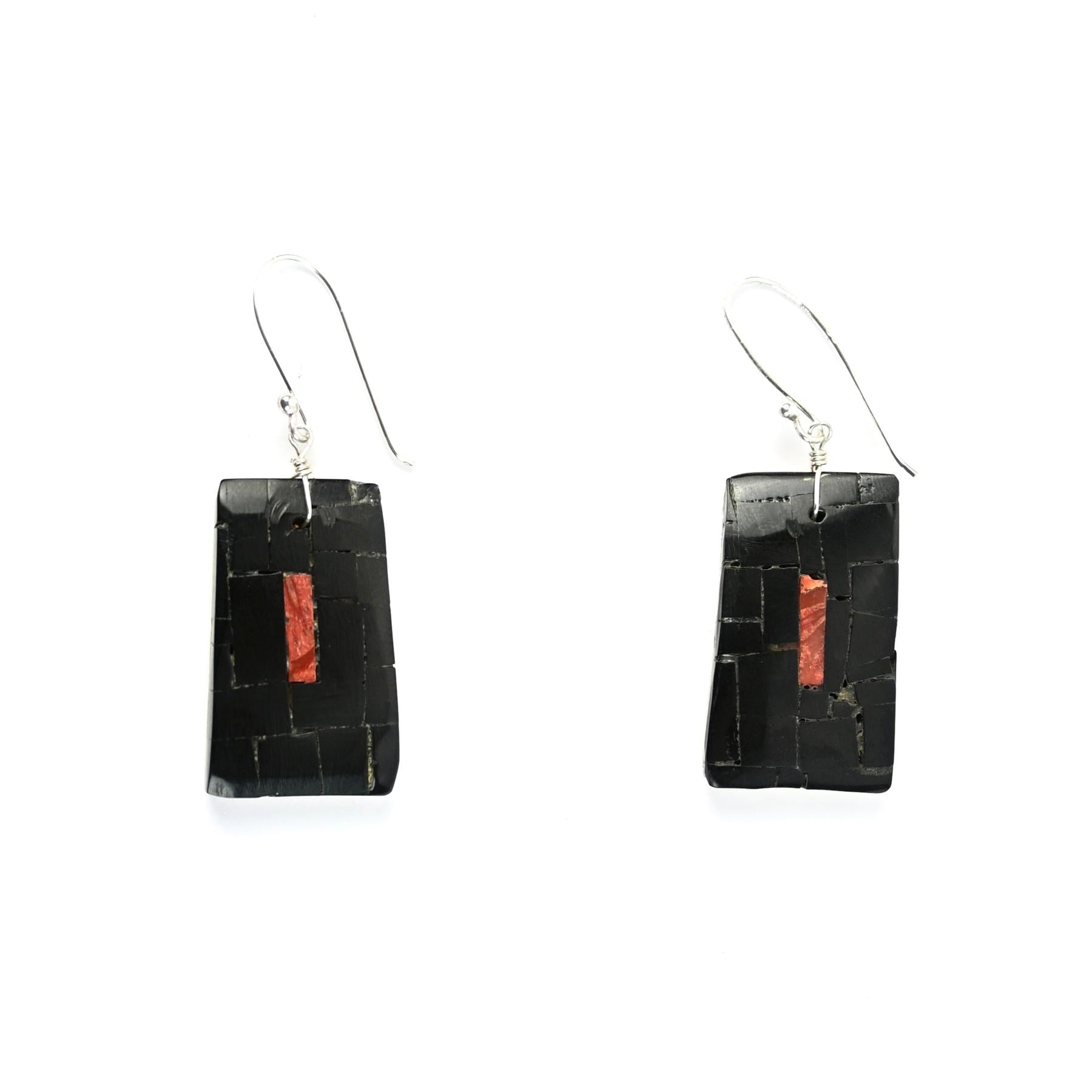 John and Mary Aguilar Santo Domingo Mosaic Earrings-Indian Pueblo Store