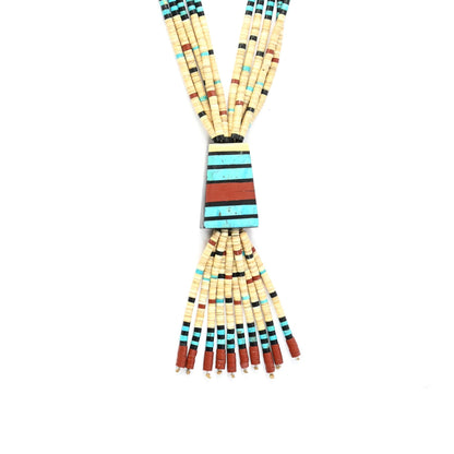 Torevia Crespin 5 Strand Melon Shell Multi-gemstone Ceremony Necklace-Indian Pueblo Store