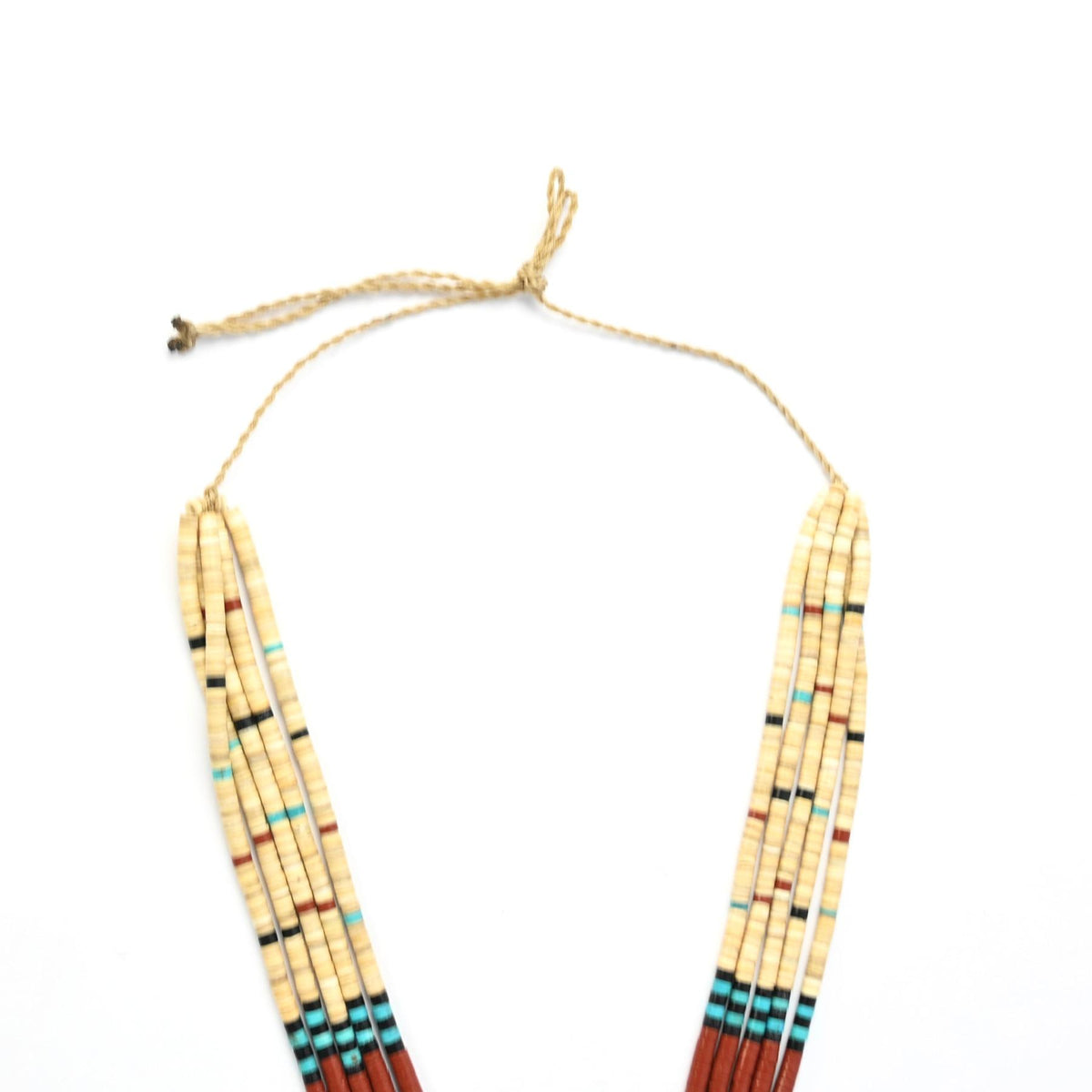 Torevia Crespin 5 Strand Melon Shell Multi-gemstone Ceremony Necklace-Indian Pueblo Store