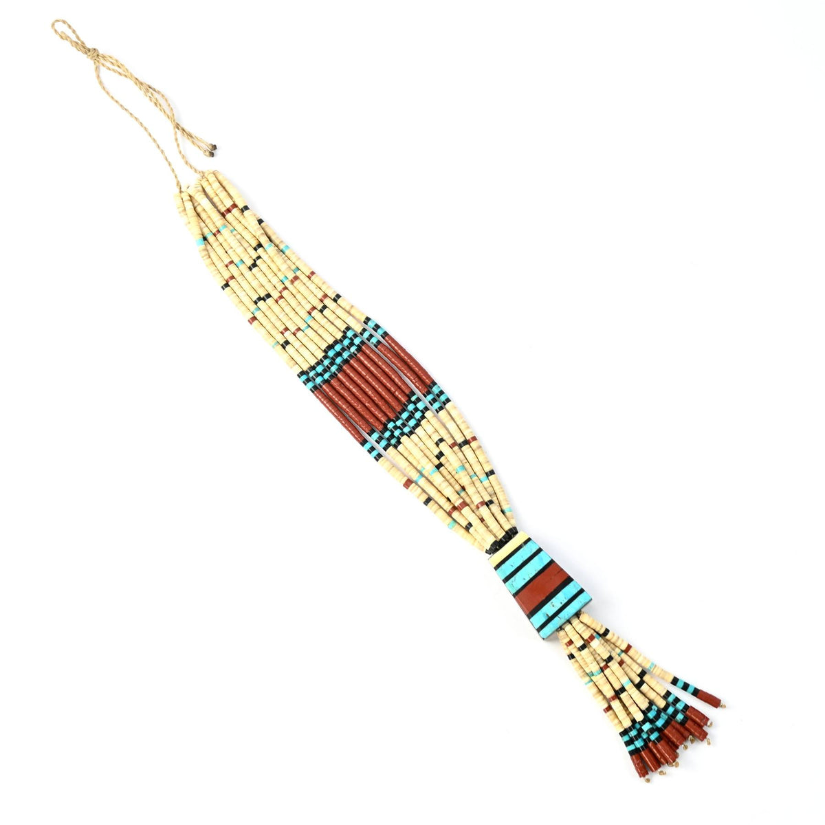 Torevia Crespin 5 Strand Melon Shell Multi-gemstone Ceremony Necklace-Indian Pueblo Store