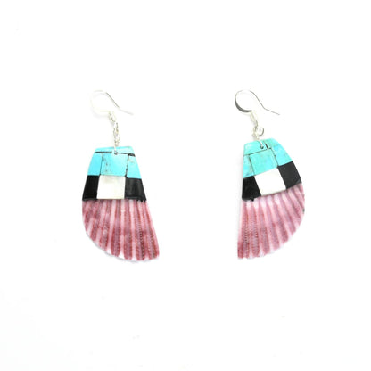 Torevia Crespin Turquoise 2-Strand Mosaic Inlay Pendant Heishi Necklace-Indian Pueblo Store