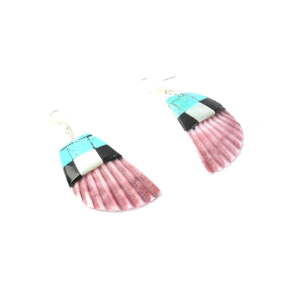 Torevia Crespin Turquoise 2-Strand Mosaic Inlay Pendant Heishi Necklace-Indian Pueblo Store