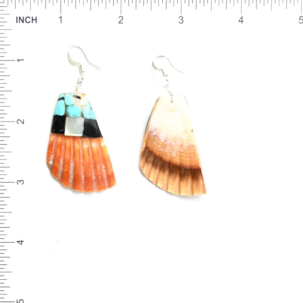 Torevia Crespin Turquoise 2-Strand Mosaic Inlay Shell Pendant Necklace and Earring Set-Indian Pueblo Store