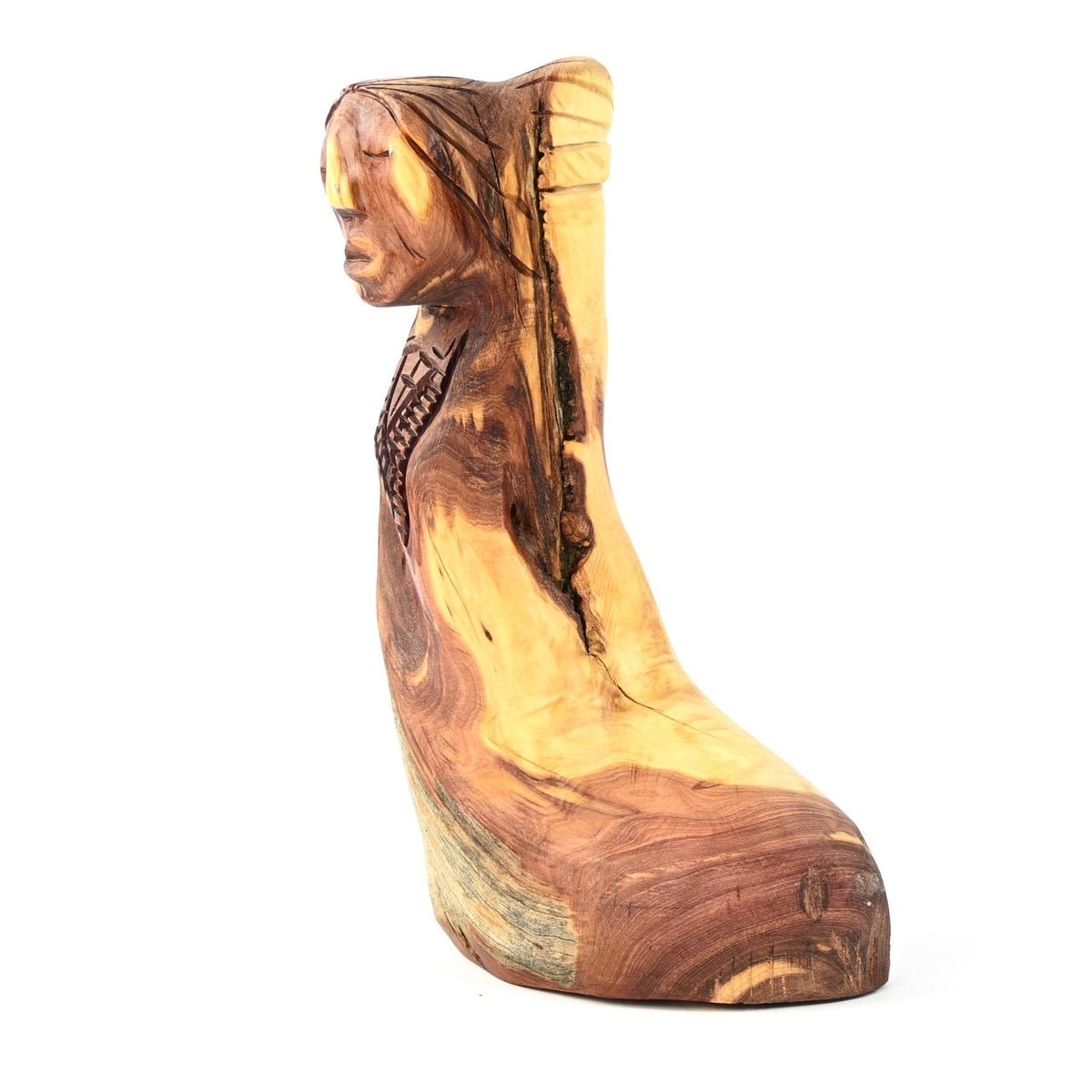 Harry and Isabella Benally "Dine Lady" Juniper Wood Carving-Indian Pueblo Store