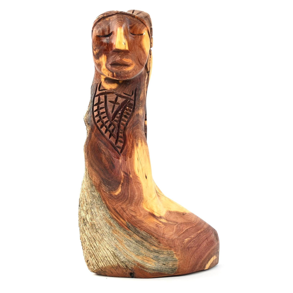 Harry and Isabella Benally "Dine Lady" Juniper Wood Carving-Indian Pueblo Store