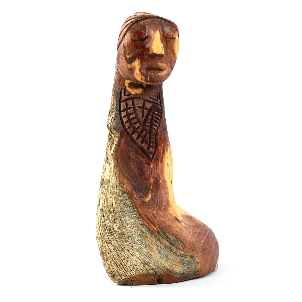 Harry and Isabella Benally "Dine Lady" Juniper Wood Carving-Indian Pueblo Store
