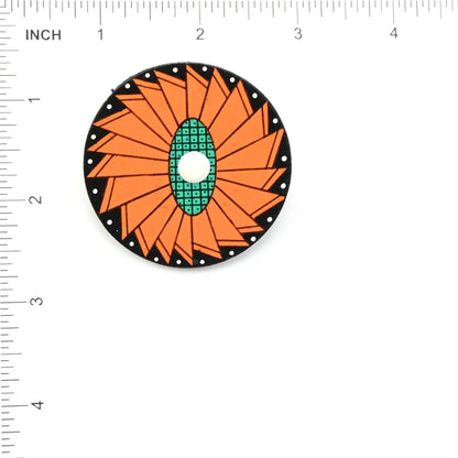 Elvis Torres San Ildefonso Wood Round Pin-Indian Pueblo Store