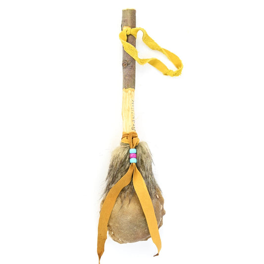 Joesph "Red Willow" Mirabal Taos Raw Hide Rattle-Indian Pueblo Store