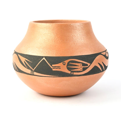 Johnny Cruz San Ildefonso Medium Micaceous Avanyu Bowl-Indian Pueblo Store