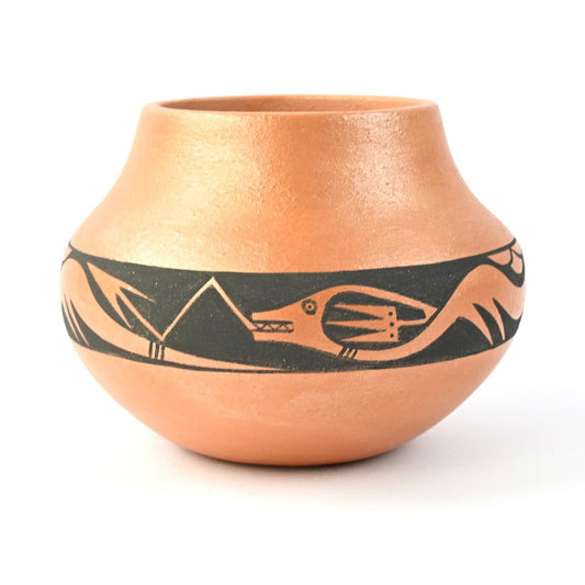 Johnny Cruz San Ildefonso Medium Micaceous Avanyu Bowl-Indian Pueblo Store