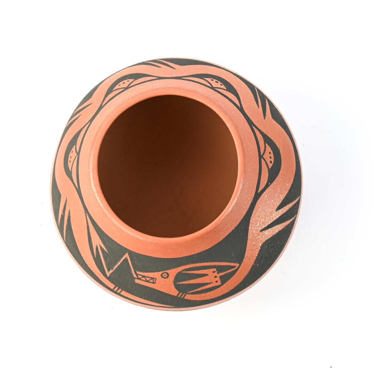 Johnny Cruz San Ildefonso Micaceous Avanyu Bowl-Indian Pueblo Store