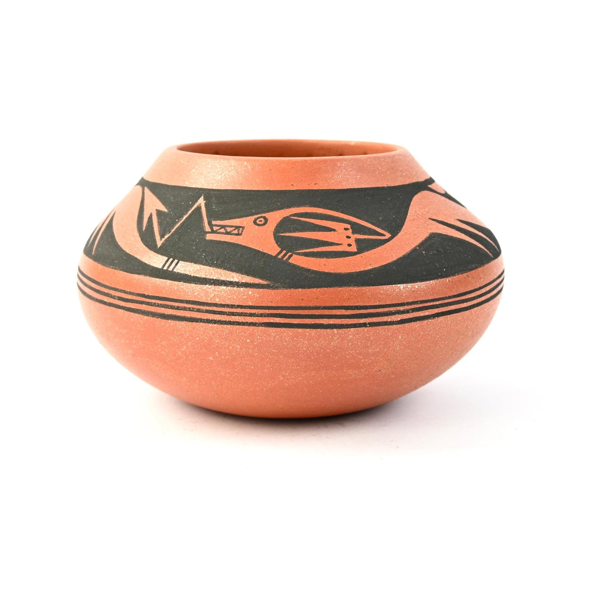 Johnny Cruz San Ildefonso Micaceous Avanyu Bowl-Indian Pueblo Store