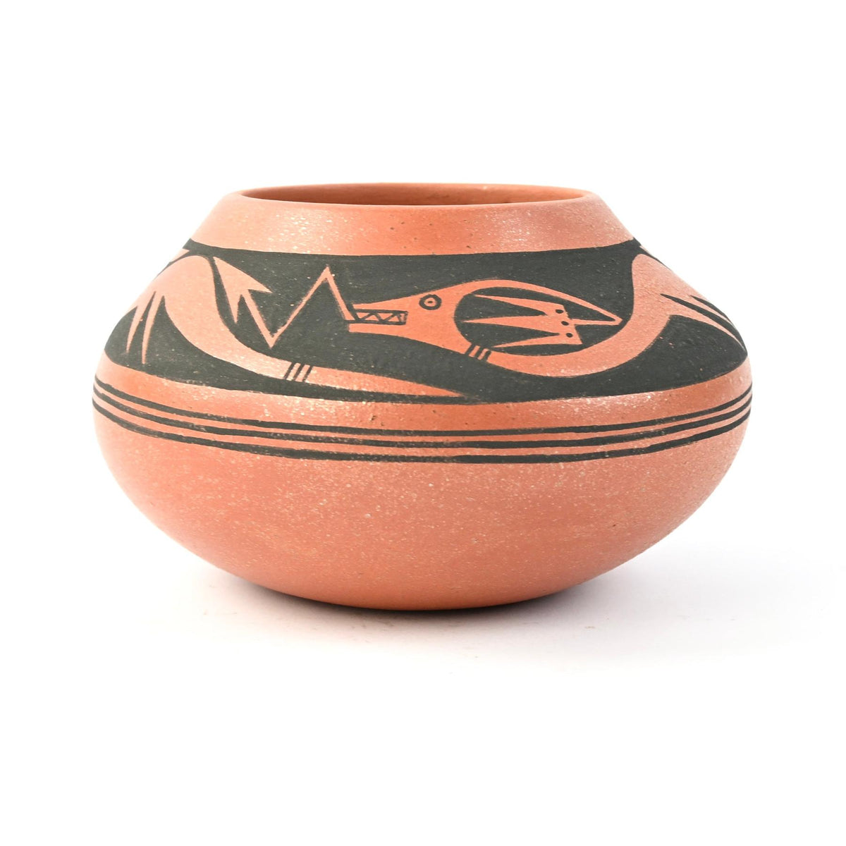 Johnny Cruz San Ildefonso Micaceous Avanyu Bowl-Indian Pueblo Store