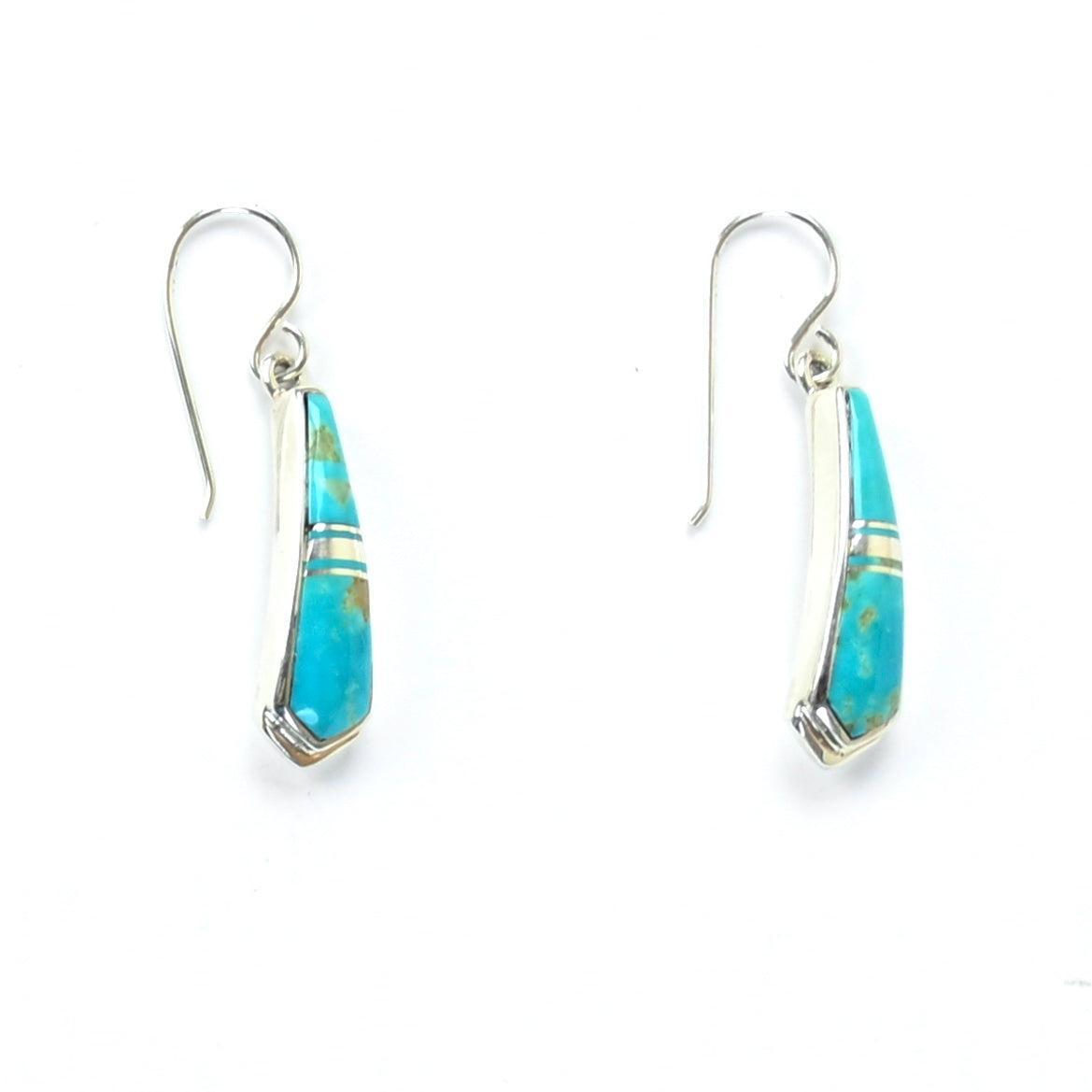Rick Tolino Turquoise Inlay Earring and Pendant Set-Indian Pueblo Store