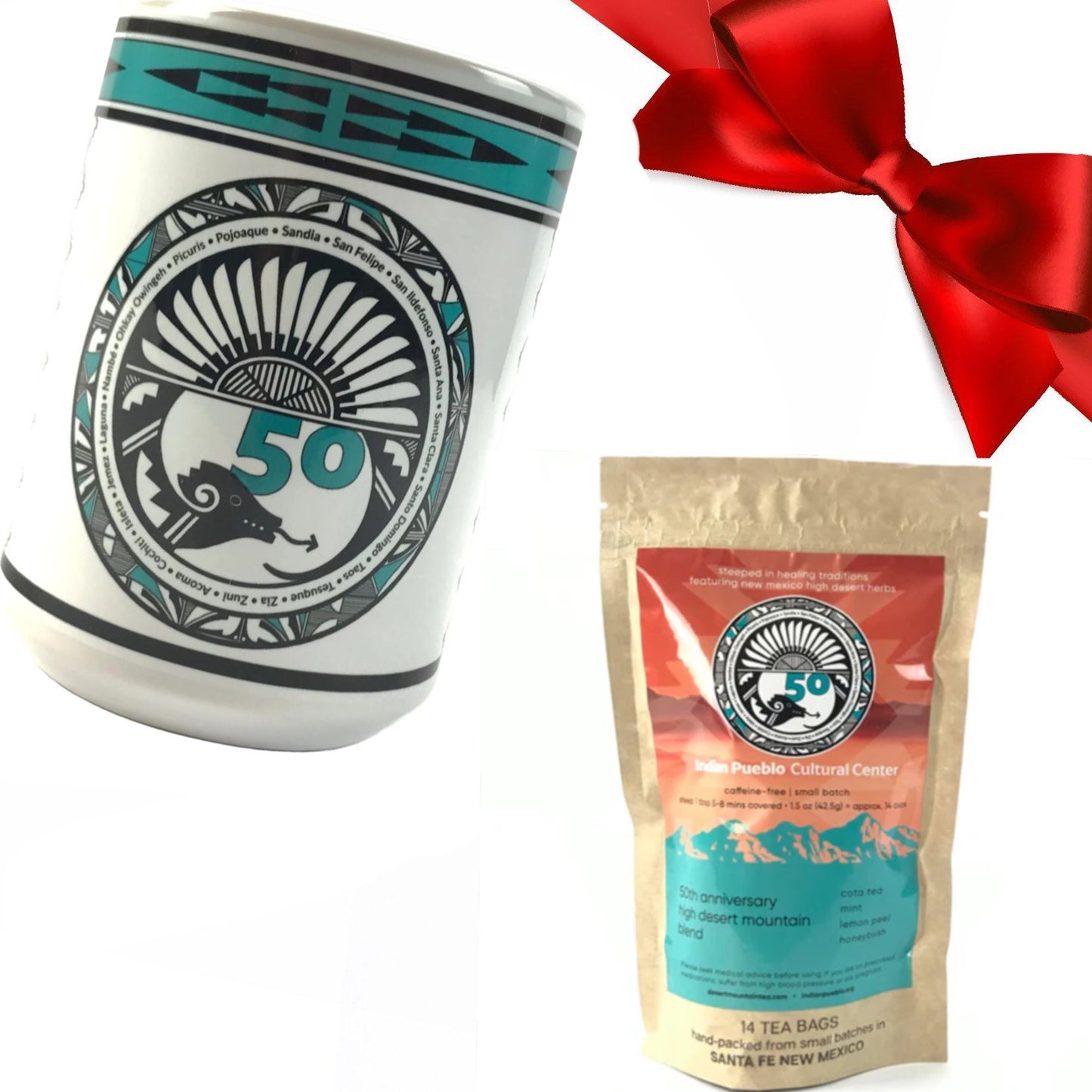 50TH Anniversary Pueblo Design Mug and Tea Bundle-Indian Pueblo Store