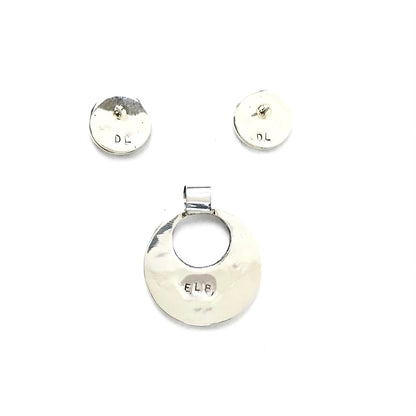 Multi-Gemstone Inlay Earring and Pendant Set-Indian Pueblo Store