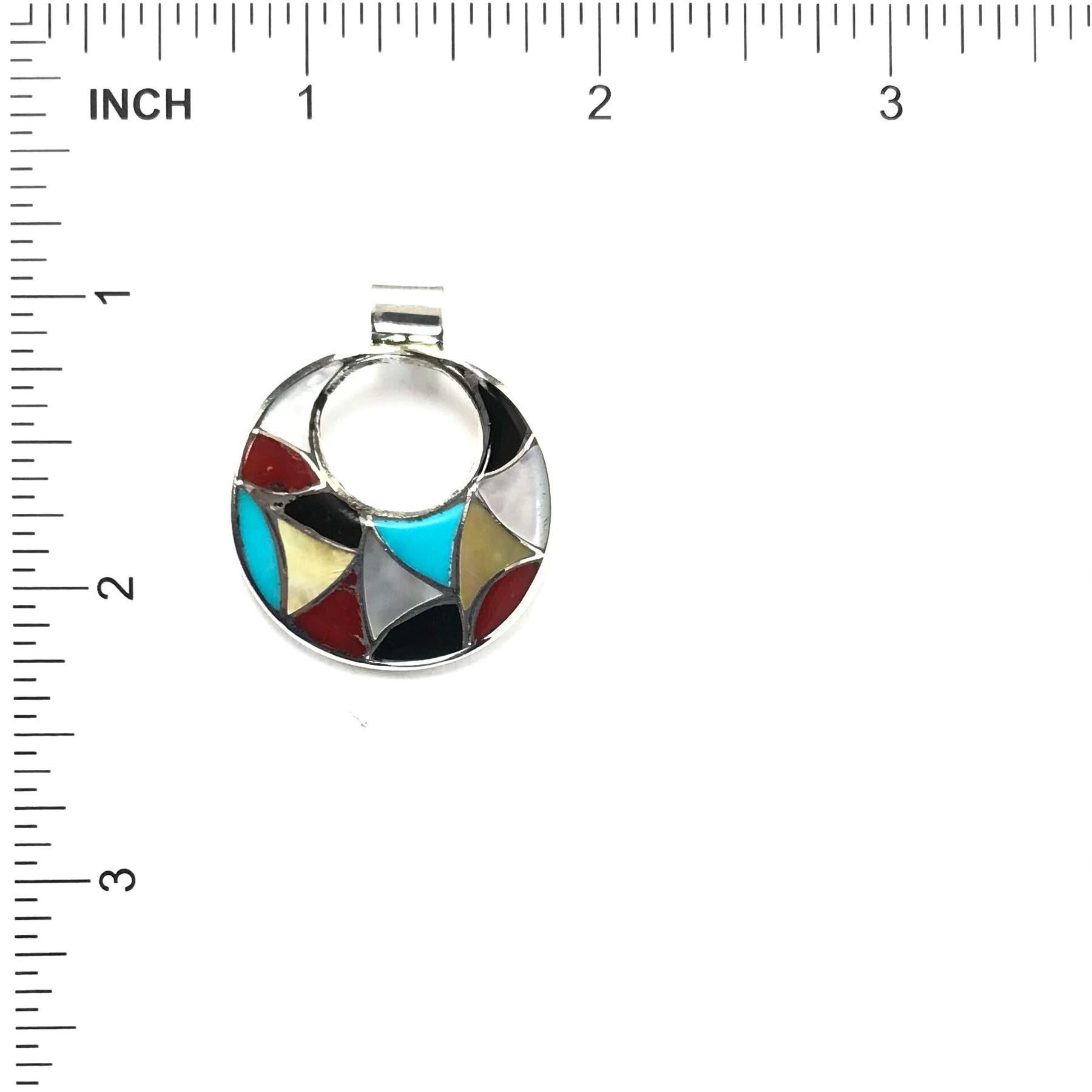 Multi-Gemstone Inlay Earring and Pendant Set-Indian Pueblo Store