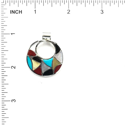 Multi-Gemstone Inlay Earring and Pendant Set-Indian Pueblo Store