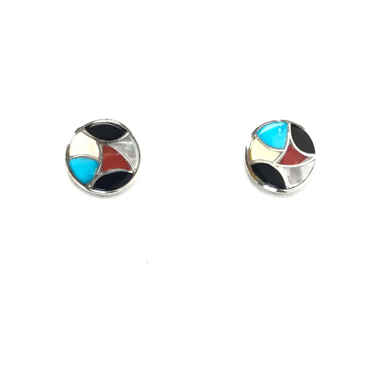 Multi-Gemstone Inlay Earring and Pendant Set-Indian Pueblo Store