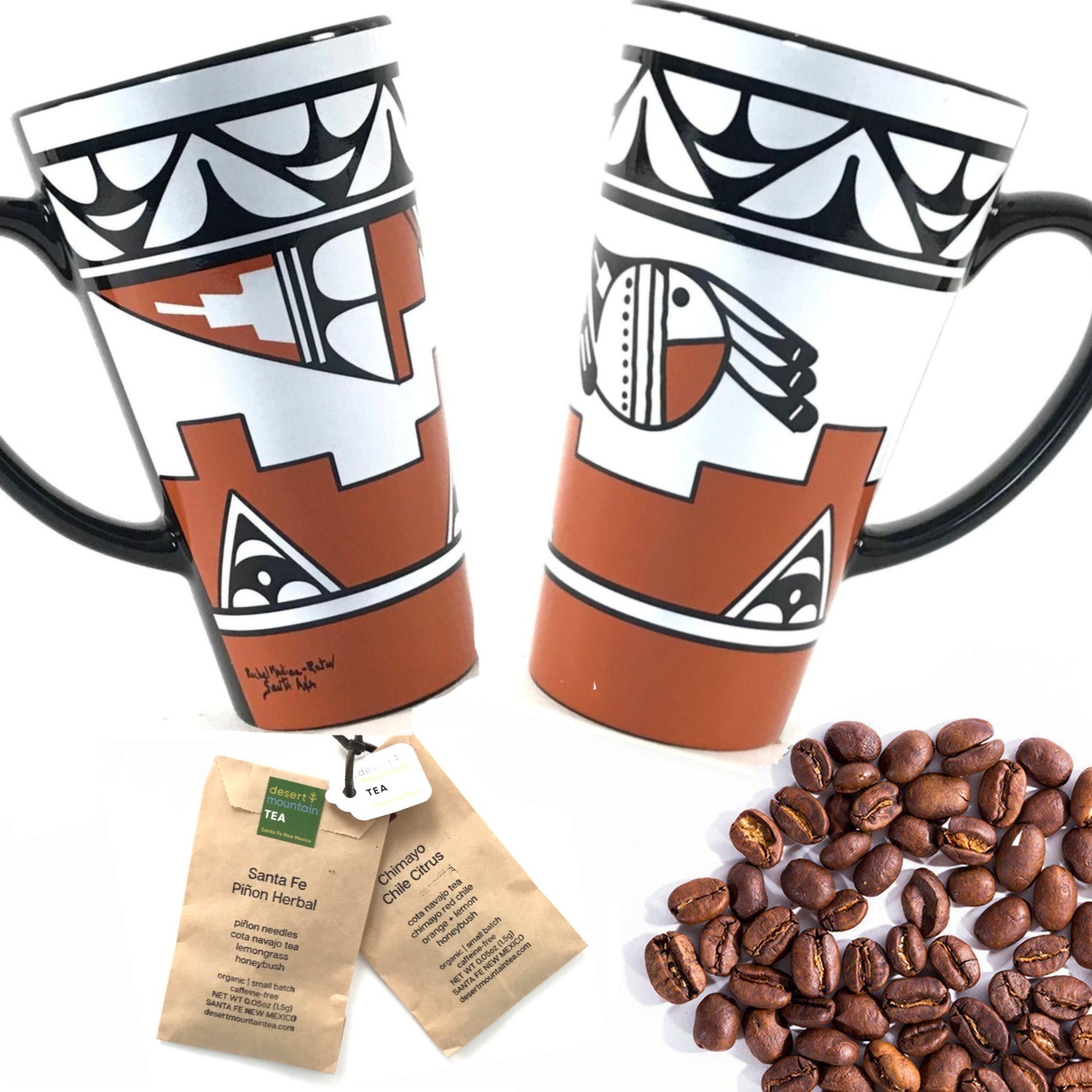 Rachel Medina Pueblo Morning Two Mug Gift Basket-Indian Pueblo Store