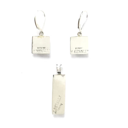 Veronica Benally Orange Spiny Oyster Shell Pendant and Earring Set-Indian Pueblo Store