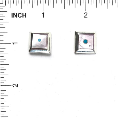 Veronica Benally Pink Mother of Pearl Earring and Pendant Set-Indian Pueblo Store