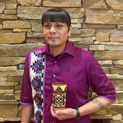 Wesley Vigil Pueblo Moring Two Mug Gift Basket-Indian Pueblo Store