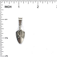 Load image into Gallery viewer, Chris Charley Small Sterling Silver Feather Pendant-Indian Pueblo Store
