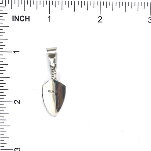 Chris Charley Small Sterling Silver Feather Pendant-Indian Pueblo Store