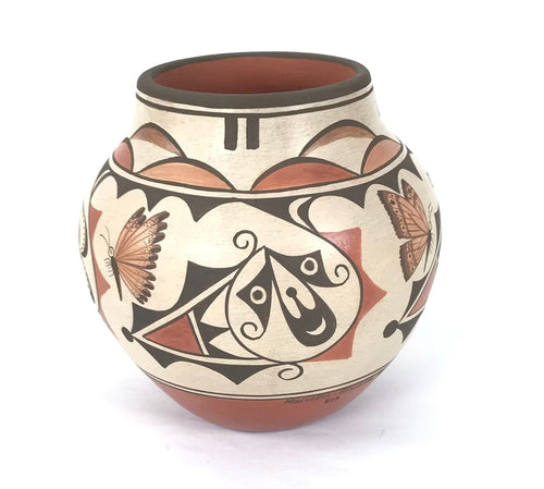 Elizabeth and Marcellus Medina Butterfly and Cloud Olla Pot-Indian Pueblo Store