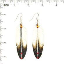 Load image into Gallery viewer, Dominic Arquero Natural Eagle Feather Rawhide Earrings - Shumakolowa Native Arts
