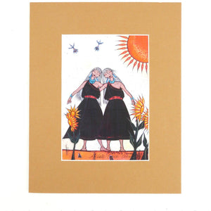 Michelle Tsosie Sisneros Small Two Sisters Prints - Shumakolowa Native Arts