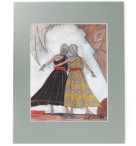 Michelle Tsosie Sisneros "Two Sisters Back" Print-Indian Pueblo Store