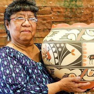 Elizabeth Medina Pueblo Pottery Ceramic Travel Mug - Shumakolowa Native Arts