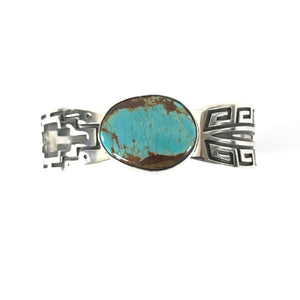 Everett and Mary Teller Royston Turquoise Overlay Bracelet-Indian Pueblo Store