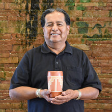Load image into Gallery viewer, Clarence Cruz Pueblo Pottery Ceramic Travel mug - Shumakolowa Native Arts
