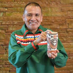 Myron Sarracino Pueblo Pottery Ceramic Travel mug - Shumakolowa Native Arts