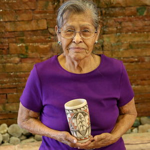 Juanita Fragua Pueblo Pottery Ceramic Travel Mug - Shumakolowa Native Arts