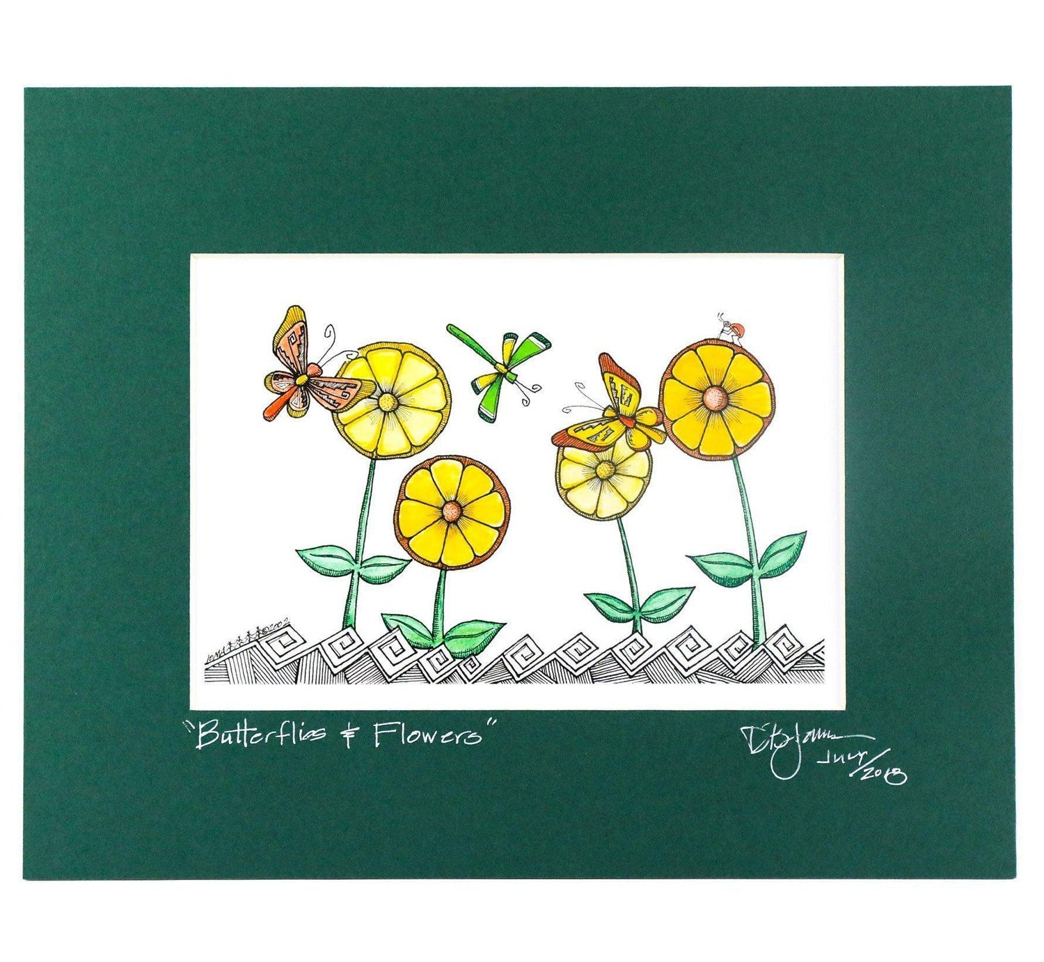 Dalton James Hopi Butterflies and Flowers Print - Shumakolowa Native Arts