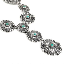 Load image into Gallery viewer, Harold Joe Navajo Stamp Concho Necklace - Shumakolowa Native Arts
