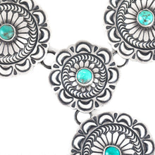 Load image into Gallery viewer, Harold Joe Navajo Stamp Concho Necklace - Shumakolowa Native Arts
