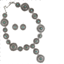Load image into Gallery viewer, Harold Joe Navajo Stamp Concho Necklace - Shumakolowa Native Arts
