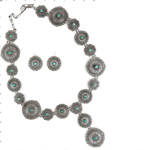 Harold Joe Navajo Stamp Concho Necklace - Shumakolowa Native Arts