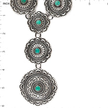 Load image into Gallery viewer, Harold Joe Navajo Stamp Concho Necklace - Shumakolowa Native Arts
